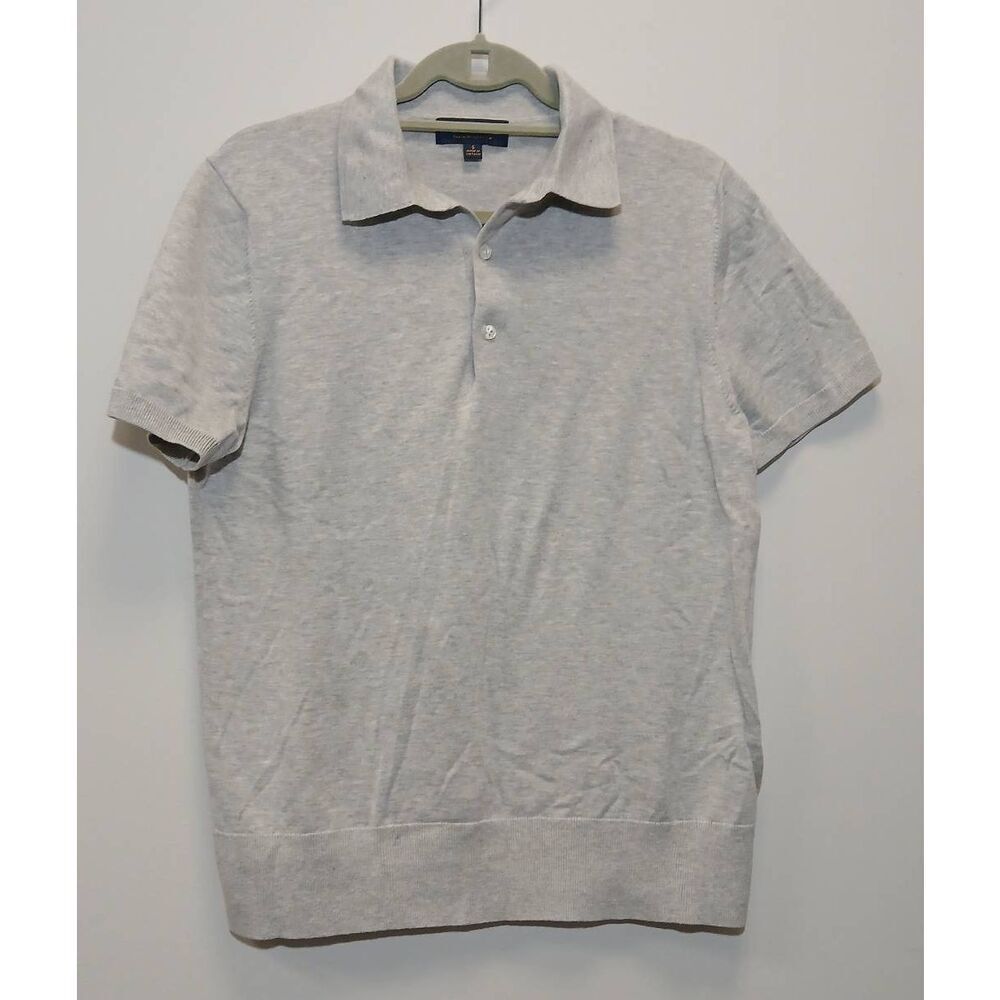 Brooks brothers mens small 100% supima cotton polo sweater gray shortsleeve